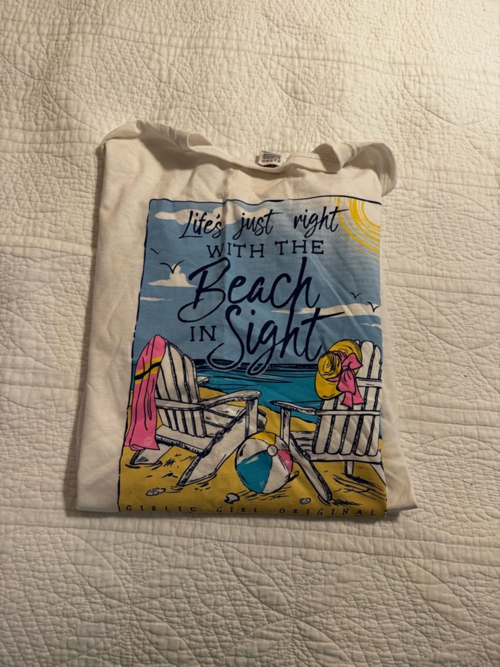 Beach Graphic Tee with Bright Accents